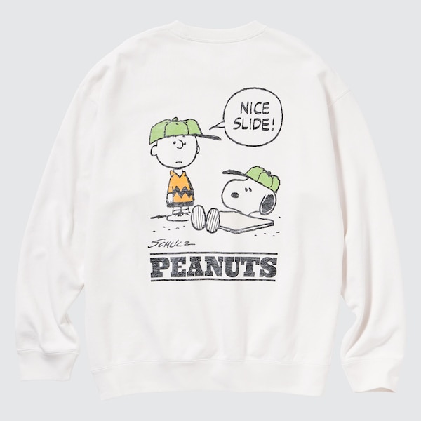 White Men Uniqlo PEANUTS Charlie Brown's Baseball Team Long-Sleeve Sweatshirts | 5026-ZNFMG