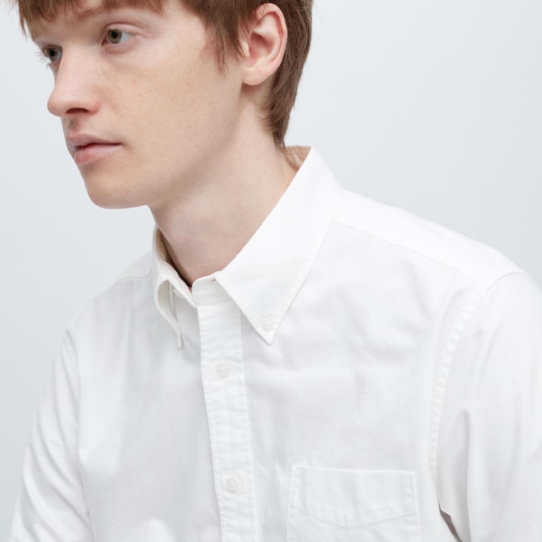 White Men Uniqlo Premium Linen Long-Sleeve Shirts | 4562-WYFSE