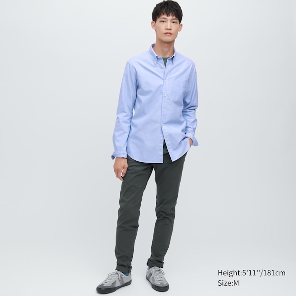 White Men Uniqlo Premium Linen Long-Sleeve Shirts | 5304-CZRFD