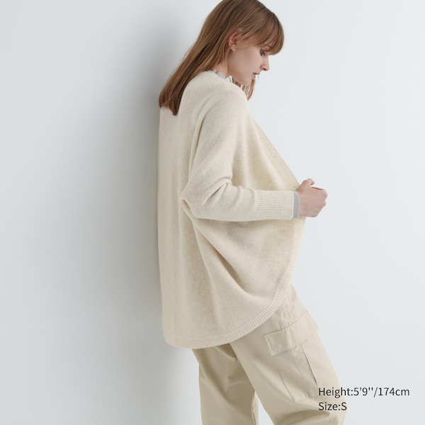 White Women Uniqlo 3D Knit Souffle Yarn Long-Sleeve Cardigan | 8152-BHWQN