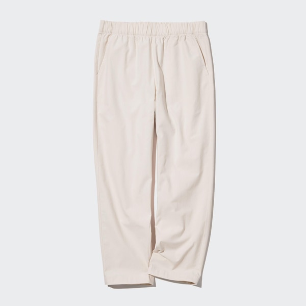 White Women Uniqlo Cotton Relaxed Ankle Pants | 2586-UESDW