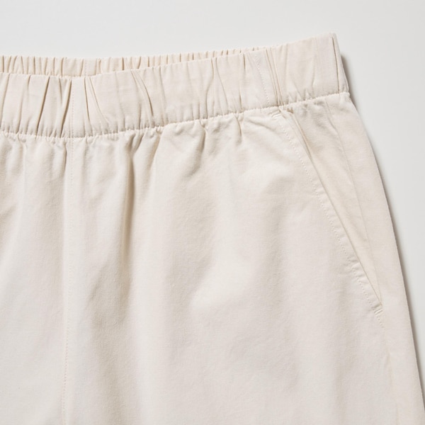 White Women Uniqlo Cotton Relaxed Ankle Pants | 2586-UESDW