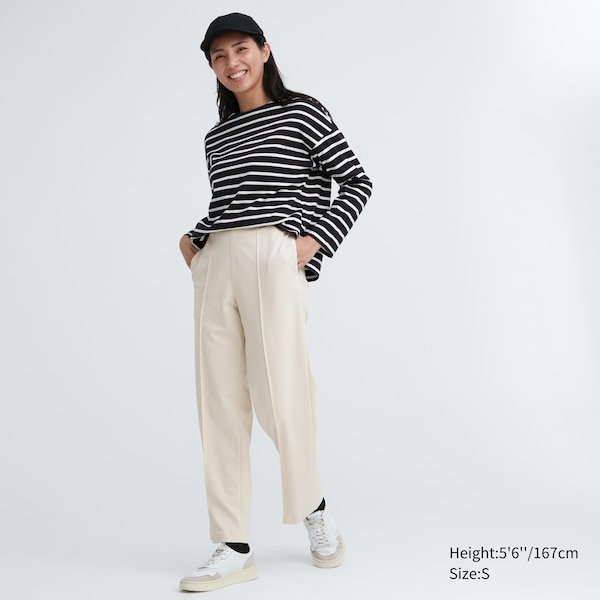 White Women Uniqlo Easy Wide Straight Pants | 2415-CUNZP