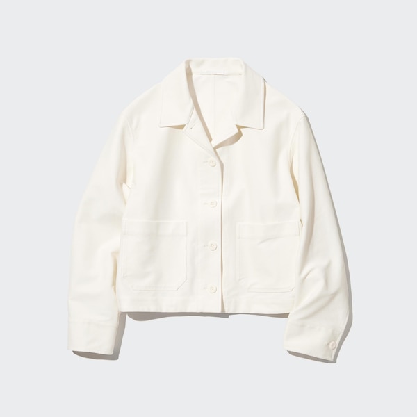 White Women Uniqlo Jersey Relaxed jackets | 2165-JPSMH