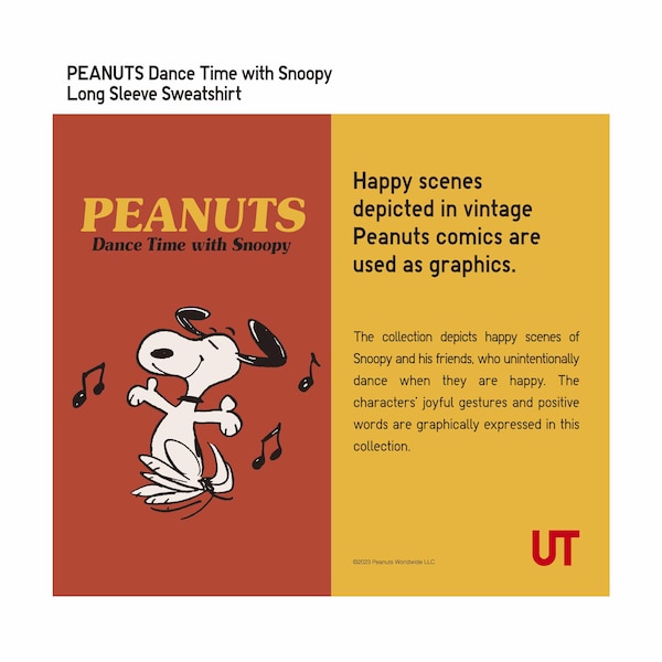 White Women Uniqlo PEANUTS Dance Time with Snoopy Long-Sleeve Sweatshirts | 6154-WHUNJ