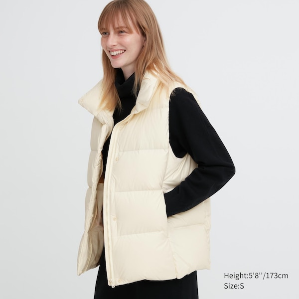 White Women Uniqlo Powder Soft Down Vest | 6850-WADHT