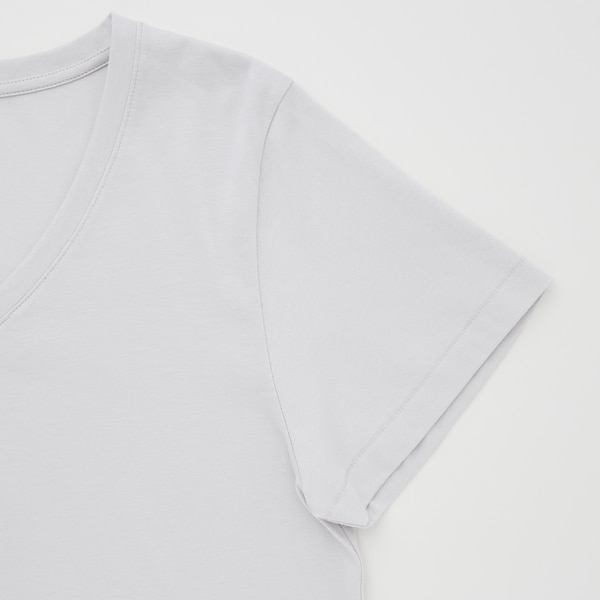 White Women Uniqlo Supima® Cotton V-Neck Short-Sleeve T Shirts | 1698-AFGJU