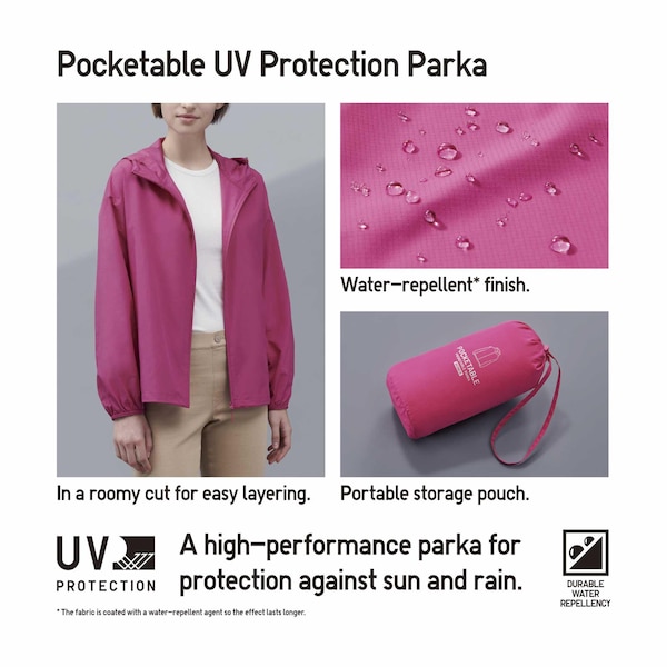 White Women Uniqlo UV Protection Pocketable Parka | 6102-HGSWN