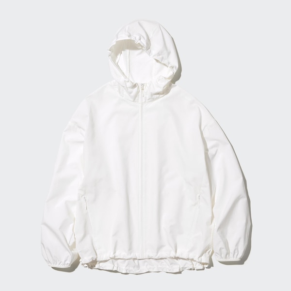 White Women Uniqlo UV Protection Pocketable Parka | 6102-HGSWN