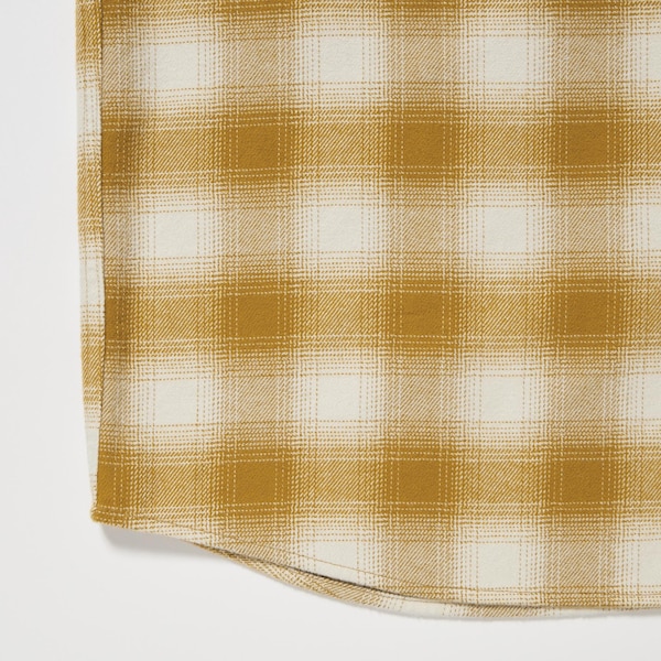 Yellow Men Uniqlo Flannel Checked Long-Sleeve Shirts | 4153-IVLEO