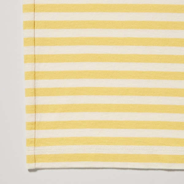 Yellow Men Uniqlo Oversized Striped Half-Sleeve T Shirts | 7504-INPHL