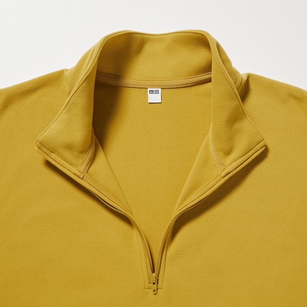 Yellow Men Uniqlo Smooth Fleece Half-Zip Long-Sleeve T Shirts | 3170-ZUONB