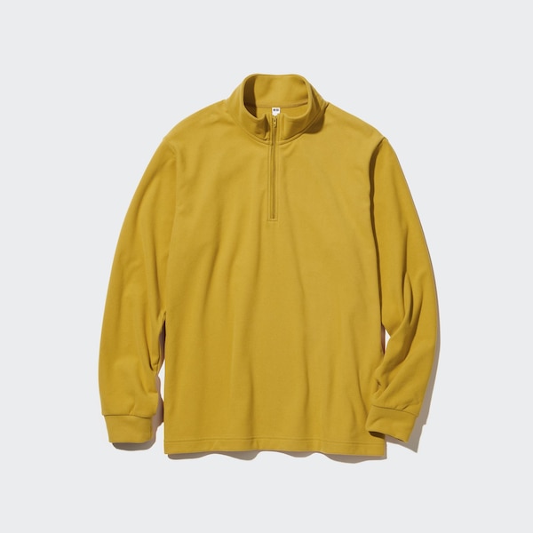 Yellow Men Uniqlo Smooth Fleece Half-Zip Long-Sleeve T Shirts | 3170-ZUONB